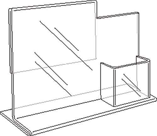 Clear-Ad - LHDP-8511 - Acrylic Desk Display with Sign & Trifold Brochure Holders - Multipurpose Desktop Organizer Stand (Pack of 2)
