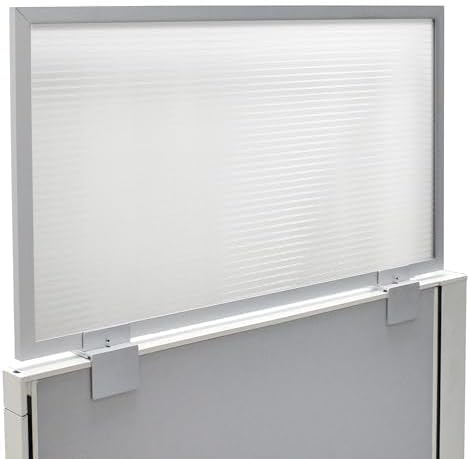 OBEX Screen Extender Polycarbonate Desk Privacy Panel & Divider for Office Cubicle, 12" x 48", Translucent