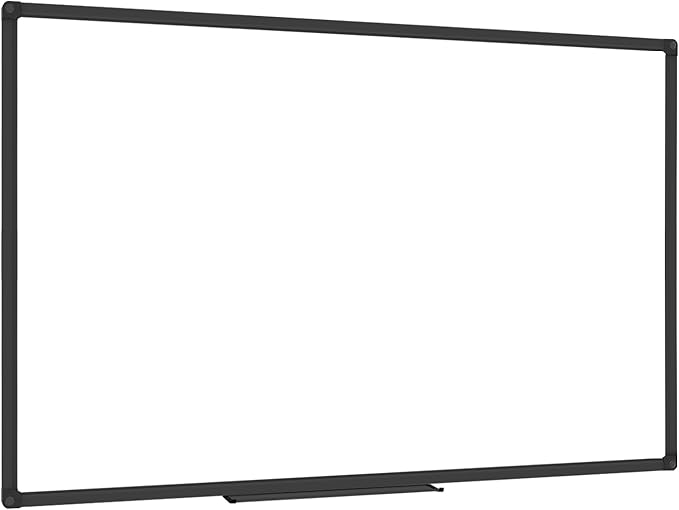 XBoard Magnetic Whiteboard 48 x 31 inch - Dry Erase Board with Black Aluminum Frame, White Board with Detachable Marker Tray