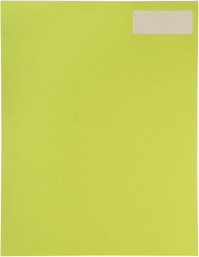 JAM PAPER Return Address Labels - Standard Mailing - 1 x 2 5/8 - Ultra Lime Green - 120 Shipping Labels/Pack