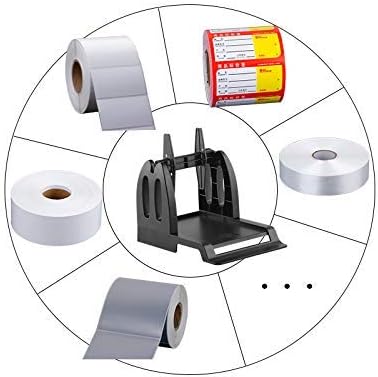 Thermal Label Holder for Rolls and Fan-Fold Labels Great for Desktop Thermal Printers Label Holder Black