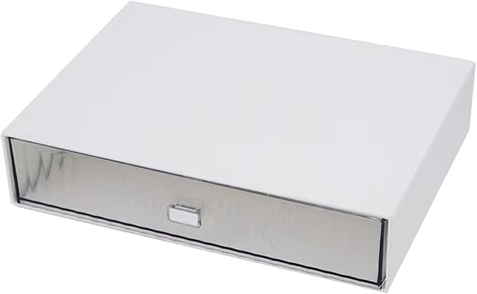 Desk Drawer Organizer, Stackable Plastic Storage Drawer, Grocery Organizer For Stationery/Office Supplies (White, 1 Compartment)