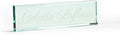 PlaqueMaker NamePlates for Desks, Custom-Engraved Glass NamePlate, Office Decor (Jade)| 10 x 2 inches