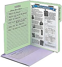 Pendaflex 45270 Printed Notes Folders with Fastener, 1/3 Cut Top Tab, Letter, Assorted (Pack of 30)