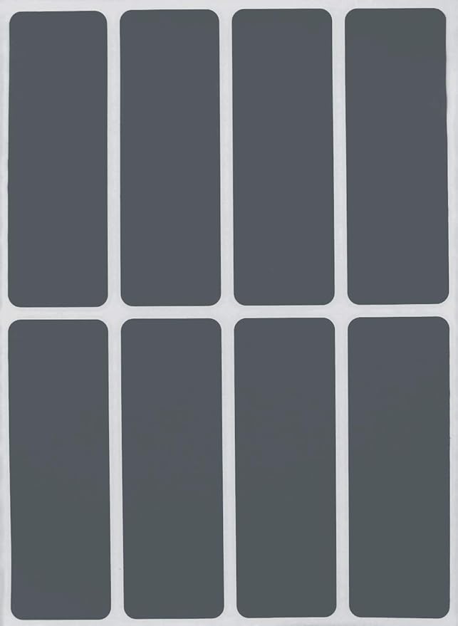 Rectangular Sticker Labels 3x1 inch (75mm x 25mm) Gray Labeling Sticker Sheets 864 - Pack by Royal Green