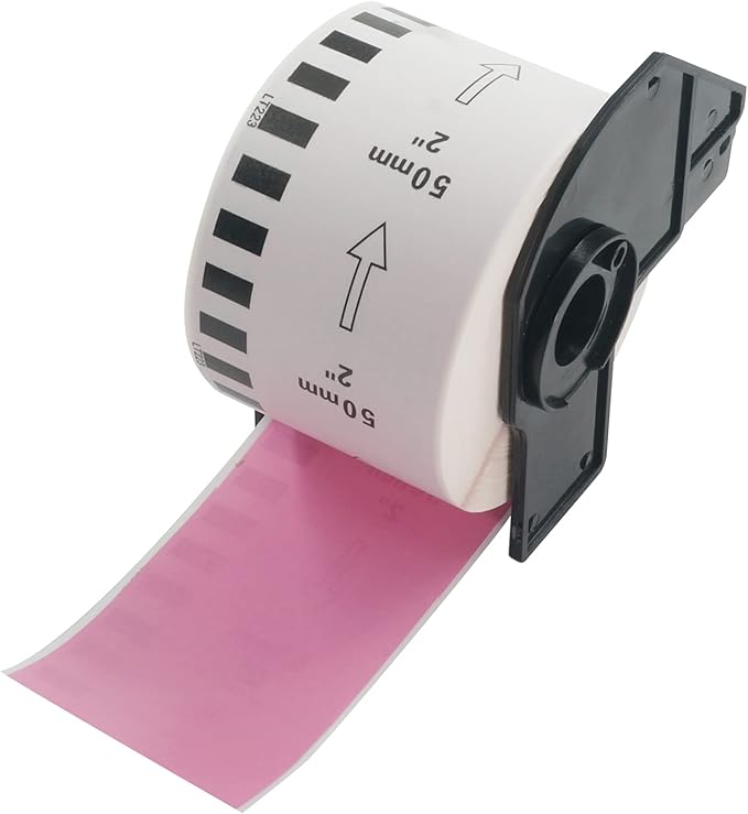 BETCKEY - Continuous Labels Replacement for Brother DK-2223 (1.9 in x 100 ft), Compatible with Brother QL Label Printers [1 Rolls/Continuous Labels, Pink]