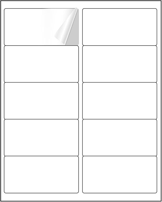 2” x 4” (300 Labels) Shipping Mailing Labels, Printable White Sticker Label for Laser Inkjet Printer, Permanent Adhesive Mailing Address Labels for Packages Envelopes (30 Sheets)