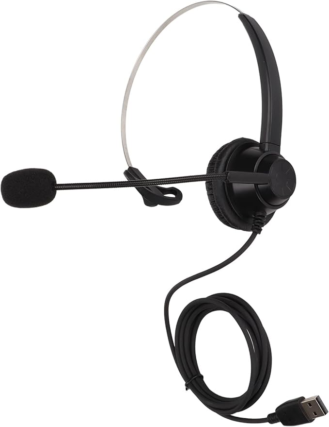 ChuyTrading H360D USB Single Ear Business Headset, USB Monaural Headset with Noise Cancelling Microphone, Lightweight Comfortable Design for Call Centers, Telemarketing, Customer Service, Onli