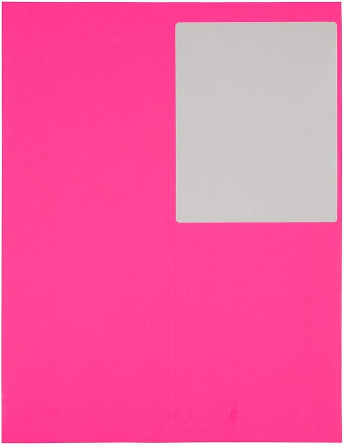 JAM PAPER Shipping Address Labels - 4 x 5 - Quarter Page/Extra Large - Neon Pink - 120/Pack