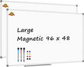 Lockways Dry Erase Board 96 x 48 Inch, Large 4 x 8 Magnetic White Board Pack of 2, Aluminium Frame Whiteboard with Marker Tray for School, Office and Home