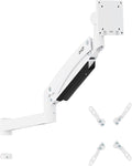 AVLT 57 Inch Heavy Duty Pole Top Mount Monitor Arm Series – Dual & Single Add-On Kits, Height Adjustable, VESA Compatible (White, Add-On Monitor Arm)