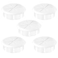 2-3/8" White Desk Grommet, JTemgle Flexible Cable Grommet Rubber Cable Hole Cover Wire Organizer Caps Desktop Cord Management for Home Office TV Stands Tabletops, 5 Pieces