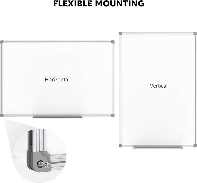 Lockways 48 x 36 Inch White Board 2 Pack | 4 x 3 Dry Erase Boards Magnetic Whiteboard for Office School and Home