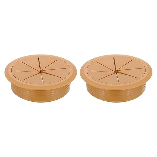 uxcell 2 Pcs Desk Grommet, 3.15 inch 80mm Desk Cable Hole Cover Wire Hole Insert for Home Office Table Cabinet Cord Organizer, Brown