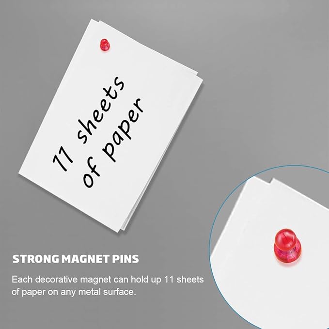 Ant Mag Magnetic Push Pins Strong Push Pin Magnets for Fridge Whiteboards Calendars Maps in School & Office Pack of 18 Black
