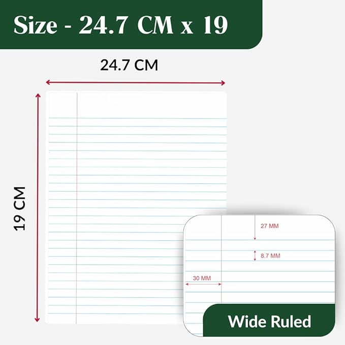 EcoNama Composition Notebooks Pack of 48 Wide Ruled 200 Pages (100 Sheets) 9.75"x7.5" Carbon Neutral Recyclable Paper Eco-Friendly School & Office Supplies For Students and Professionals Assorted Color