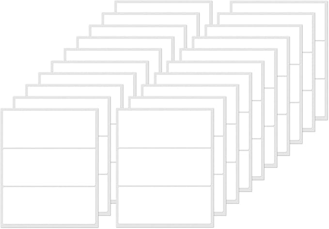 FINDAT Rectangle Label Stickers 4×2 Inch Vinyl Removable White Sticker Waterproof Writable File Folder Moving Labels for Boxes Home Office Labeling 60 PCS