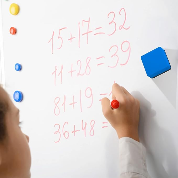 24 Pack Magnetic Whiteboard Dry Erase Erasers Chalkboard Cleansers for Classroom, Home and Office (Blue)