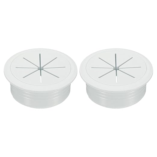 uxcell 2 Pcs Desk Grommet, 2.09 inch 53mm Desk Cable Hole Cover Wire Hole Insert for Home Office Table Cabinet Cord Organizer, Gray