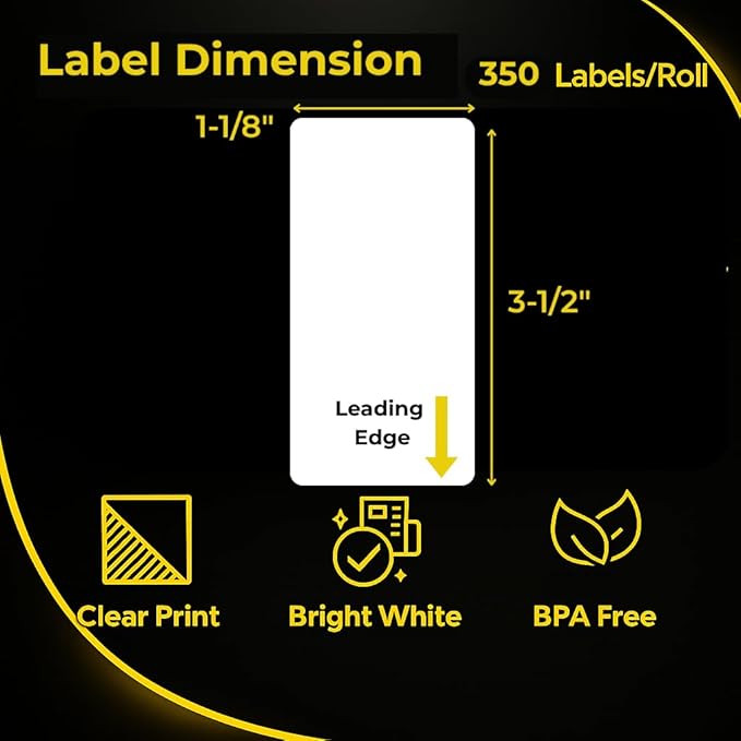Address Labels Compatible with Dymo 30252 – 24 Rolls 8400 Barcode Labels (1 1/8” x 3 1/2”), Direct Thermal Label Fits for Dymo Labelwriter 450, 450 Turbo, 4XL (Not for 550, 5XL)