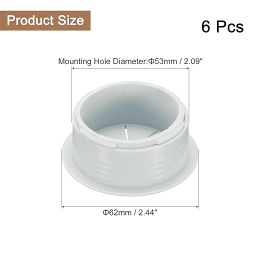 uxcell 6 Pcs Desk Grommet, 2.09 inch 53mm Desk Cable Hole Cover Wire Hole Insert for Home Office Table Cabinet Cord Organizer, Gray