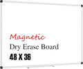 XBoard Magnetic Whiteboard 48 x 36, White Board 4 x 3, Dry Erase Board with Detachable Marker Tray