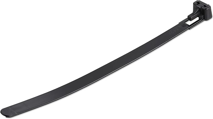 StarTech.com 6"(15cm) Reusable Cable Ties - 1/4"(7mm) Wide, 1-3/8"(35mm) Bundle Dia. 50lb(22kg) Tensile Strength, Releasable Nylon Ties, Indoor/Outdoor, 94V-2/UL Listed, 100 Pack - Black, TAA