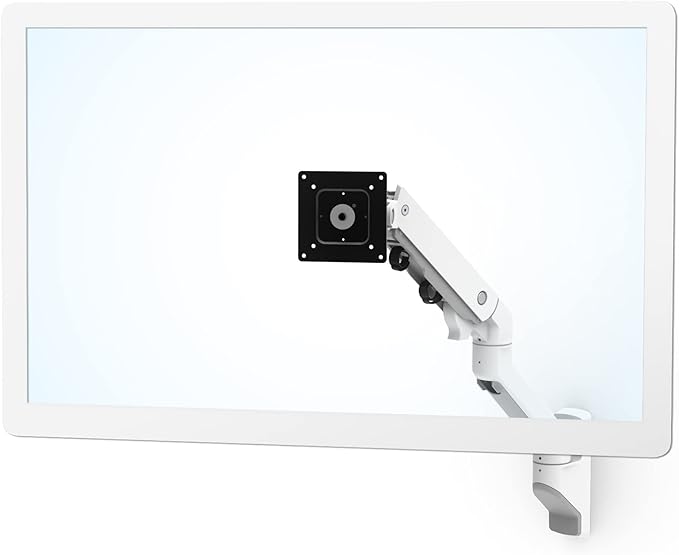 Ergotron – HX Single Ultrawide Monitor Arm, VESA Wall Mount – for Monitors Up to 49 Inches, 20 to 42 lbs, Less Than 8 Inch Display Depth – Standard Pivot, White