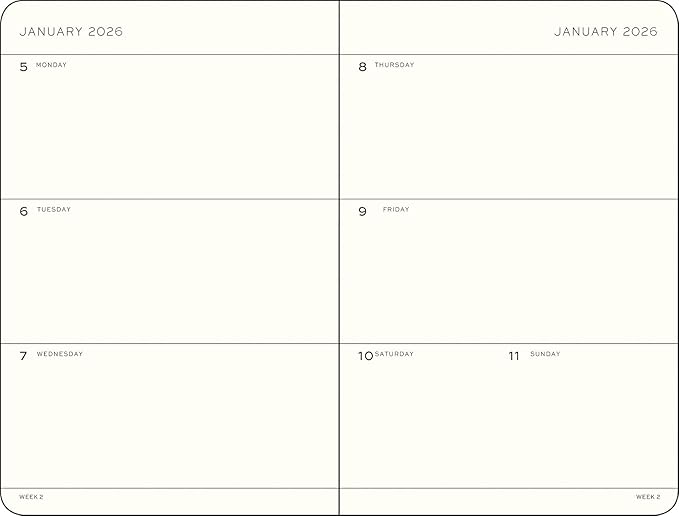 LEUCHTTURM1917 - Weekly Planner 2026, Hardcover, Paperback (B6+), Black (Jan 1 - Dec 31, 2026)