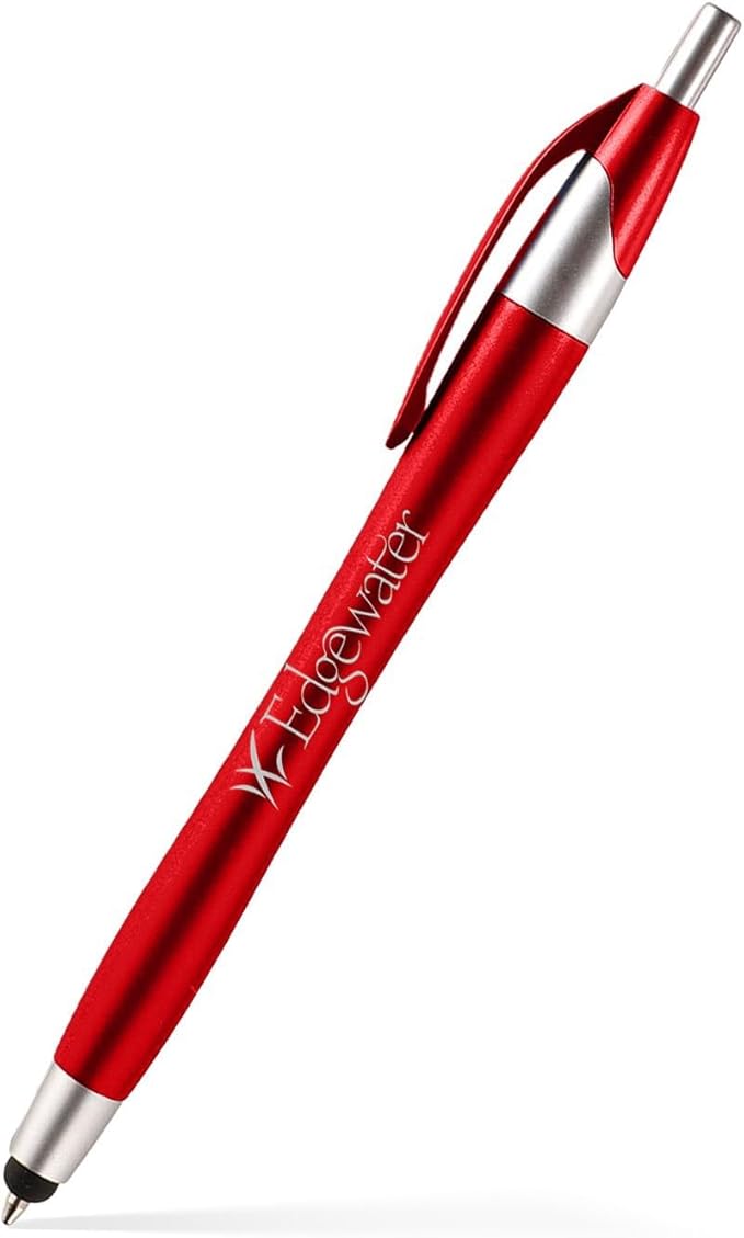 Pencil Guy Promotional Personalized Imprinted Stylus Pens Red -100 Quantity