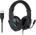 ciciglow USB Gaming Headset, Wired Gaming Headset with LED Light, Over Ear Headphones with Noise Cancelling Mic, 40mm Driver for PC Laptop, Comfortable Durable Design (OY733USB)
