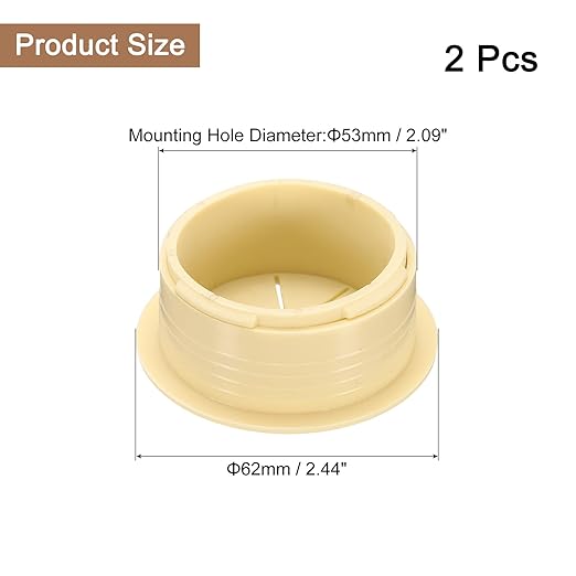 uxcell 2 Pcs Desk Grommet, 2.09 inch 53mm Desk Cable Hole Cover Wire Hole Insert for Home Office Table Cabinet Cord Organizer, Beige
