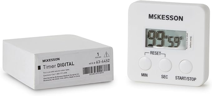 McKesson Digital Timer for Kitchen, Cooking, Classroom - Count Up/Down to 100 Min with Alarm Timer, Magnetic Timer, 2 3/4 in x 2 3/4 in, 1 Count