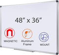 48 x 36 Inches Magnetic Whiteboard for Home Office Collaboration, Classroom Teaching - 4 x 3 ft Anti-Ghosting Dry Erase Board with Aluminum Frame for Brainstorming and Agile Management
