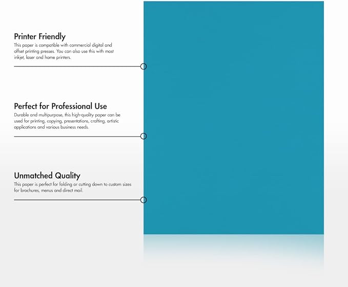 LUXPaper 8.5" x 11" Paper | Letter Size | Bright Blue | 60lb. Text | 500 Qty