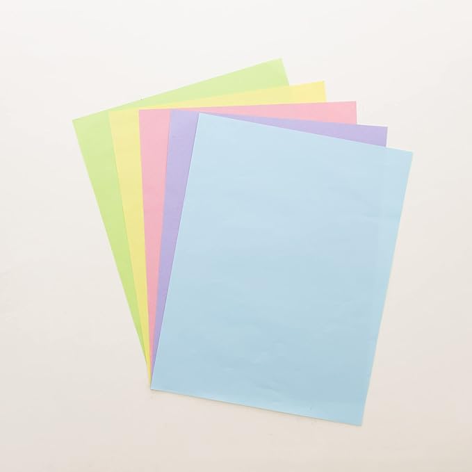 BAZIC Products Blank Paper Copy & Multipurpose Paper - 8.5" x 11" Pastel Color Printer Paper for Inkjet, Laser, and Fax Machines, Ideal for Office, School, and Crafts, 100 Sheets/Pack, 2-Packs