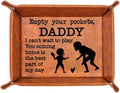 Funny Football Dad Gifts - PU Leather Storage Gift for Dad Fathers Day, Unique Birthday Gift for Dad, American Football Dad and Son Gifts Desk Organizer Valet Tray Decor Accessories