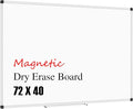 XBoard Magnetic Whiteboard 72 x 40 Inch, Large Dry Erase White Board for Wall with Marker Tray 6' x 3' | Aluminum Frame Message Presentation Board
