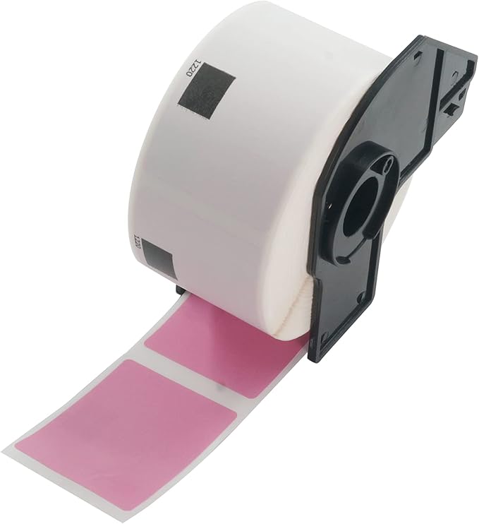 BETCKEY - White Food Labels Replacement for Brother DK-1220 (1.5 in x 1.8 in), Compatible with Brother QL Label Printers [1 Rolls/620 Labels, Pink]