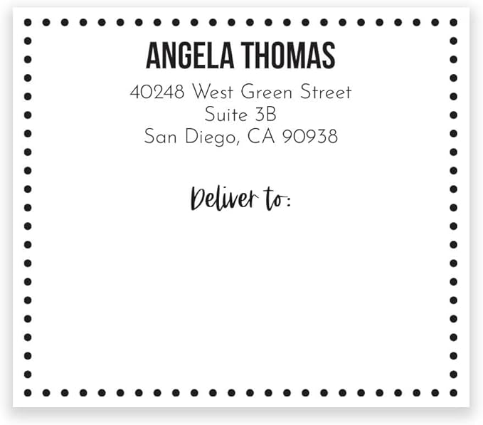 Custom Dotted Shipping Labels / 48 Personalized Address Labels/ 4" x 3½" Mailing Stickers/Made in USA