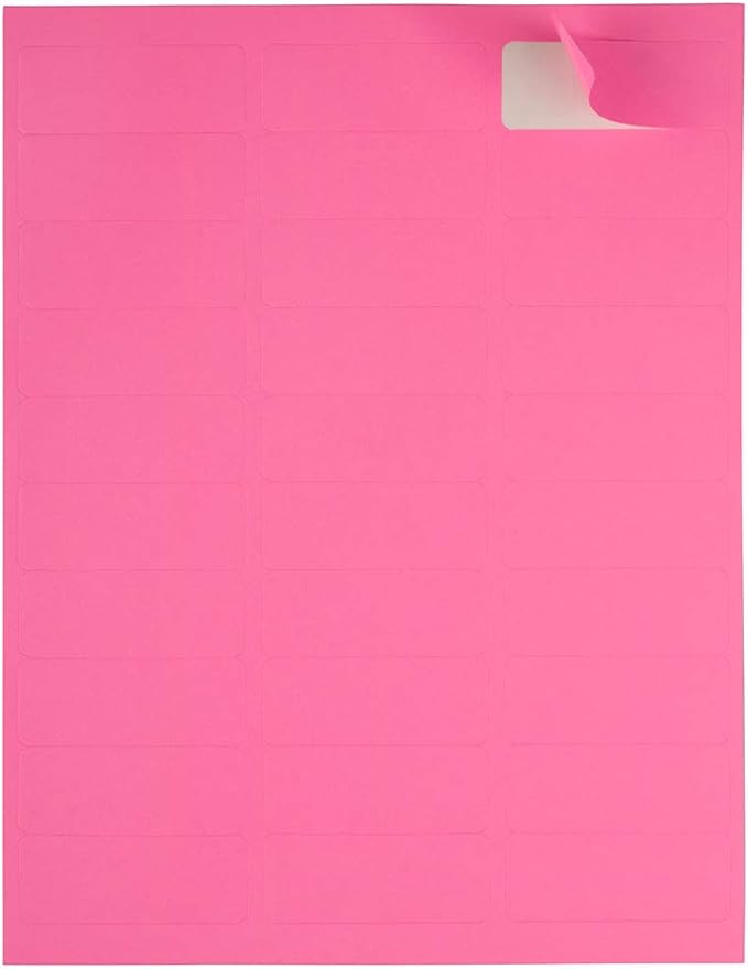 JAM PAPER Return Address Labels - Standard Mailing - 1 x 2 5/8 - Ultra Pink - 120 Shipping Labels/Pack