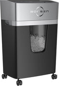 BONSEN 12-Sheet Micro-Cut Home Office Shredder with 5.3 Gal Bin, 40-Minute P-4 Security Level Paper Shredder for Plastic Credit Card, Staples, with Transparent Window & Anti-Jamming System, S3106