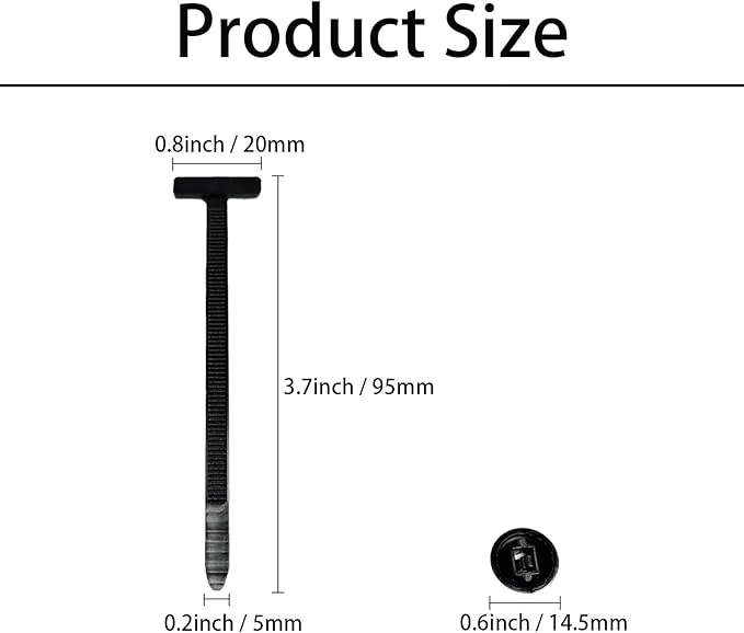 100PCS Heavy‑Duty Self‑Locking Nylon Cable Tie Clips – UV‑Resistant Multifunctional Push Rivet Fasteners for Automotive Fender, Trunk, Engine Cover & Interior Trim (100)