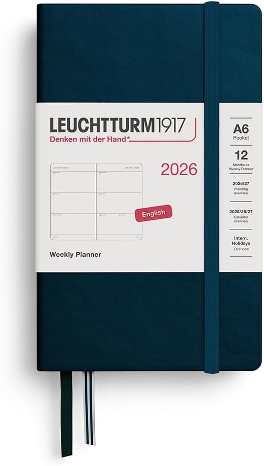 LEUCHTTURM1917 - Weekly Planner 2026, Hardcover, Pocket (A6), Deep Sea (Jan 1 - Dec 31, 2026)