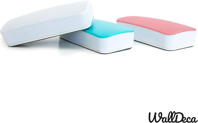 WallDeca Dry Eraser, Felt Bottom Surface Whiteboard Cleaner, Dry Wipe Board Eraser, Magnetic Tool for Dry Erase Board, Works on All Whiteboard Surfaces, Glass Board and Presentation Surfaces (Pink)