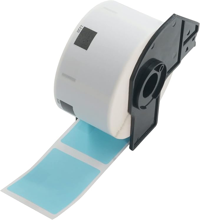 BETCKEY - White Food Labels Replacement for Brother DK-1220 (1.5 in x 1.8 in), Compatible with Brother QL Label Printers [1 Rolls/620 Labels, Light Blue]