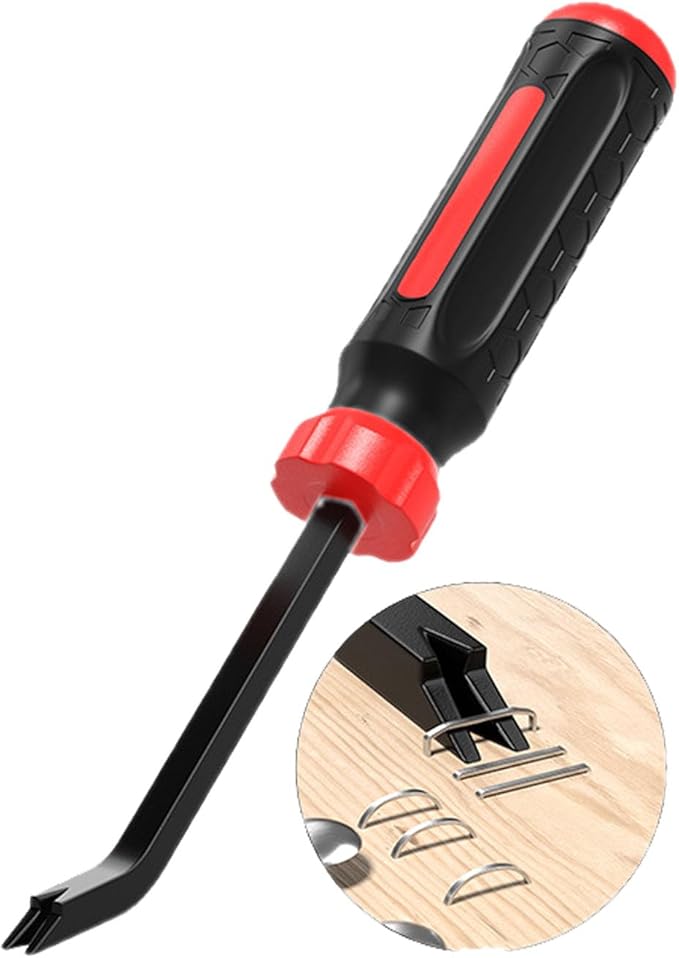 Staple Remover -Upholstery Tools Staple Lifter,Double Prongs Design, Tack Puller Nail Puller for Furniture, Floor, Wooden Case, Carton, Photo Frame, Carpet