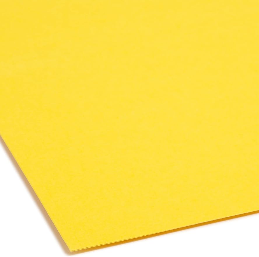 Smead Fastener File Folders, Reinforced 1/3-Cut Tabs, 2 Fasteners, Letter Size, Yellow, 50 per Box (12940)