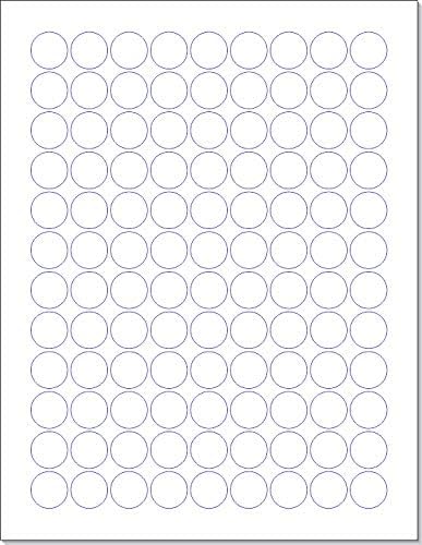 NextDayLabels 0.75 Inch Round Circle Stickers White for Bleeds Laser Inkjet - 108 Per Sheet Self-Adhesive Color Coding Inventory Labels Made in USA - 10,800 Labels