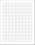 NextDayLabels 0.75 Inch Round Circle Stickers White for Bleeds Laser Inkjet - 108 Per Sheet Self-Adhesive Color Coding Inventory Labels Made in USA - 10,800 Labels